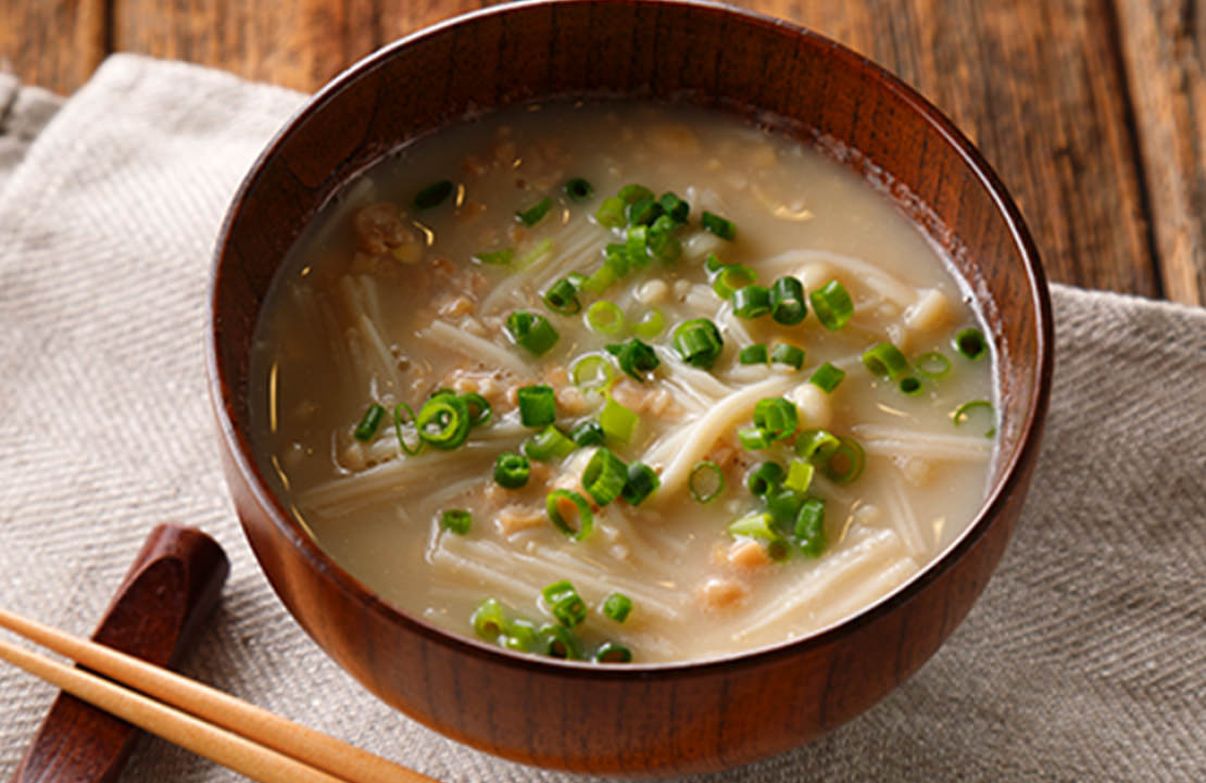 納豆とえのきのみそ汁